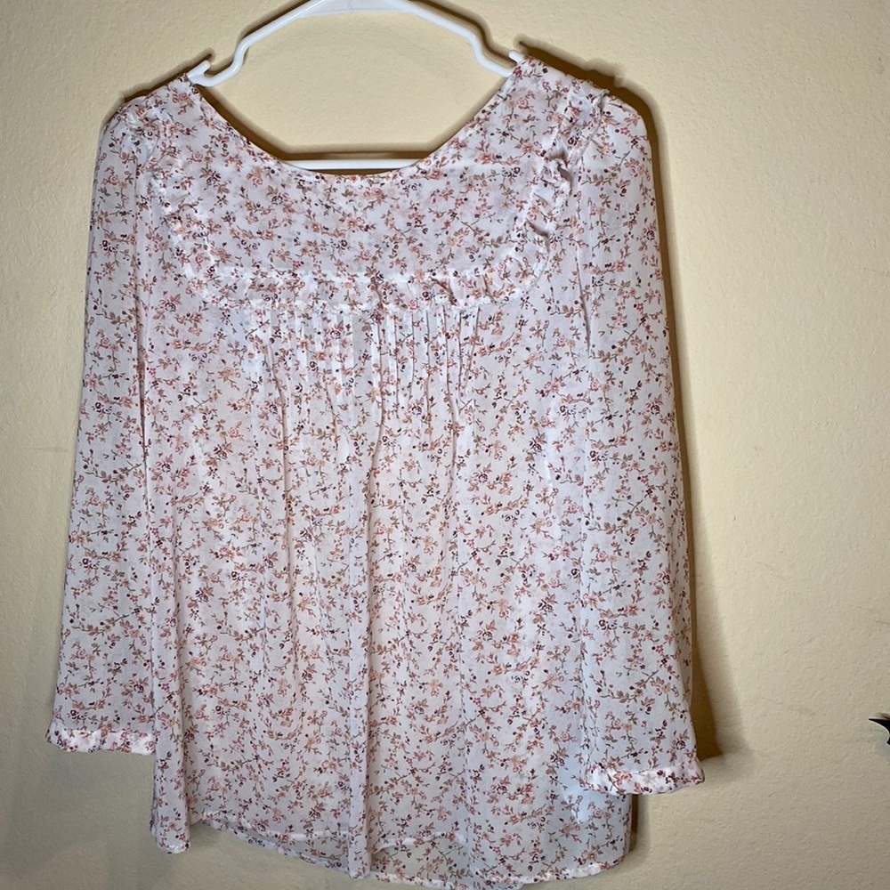 GAP Floral Print Long Sleeve Blouse Size Small